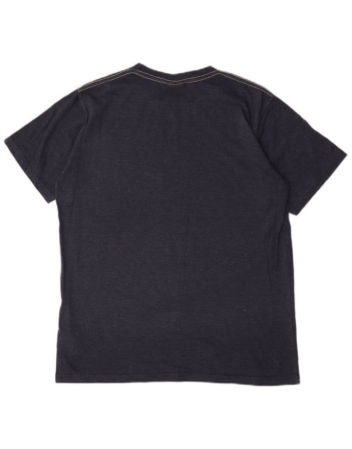Camiseta gráfica masculina Weird Fish Top médio algodão azul marinho