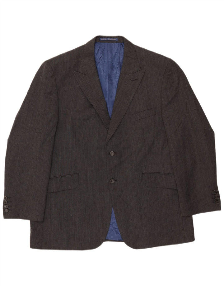 Jaqueta blazer masculina de 2 botões Marks & Spencer Reino Unido 44 2XL lã cinza