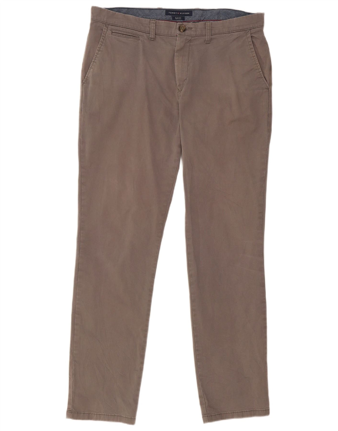 Calça Chino masculina TOMMY HILFIGER slim fit W36 L31 algodão cinza