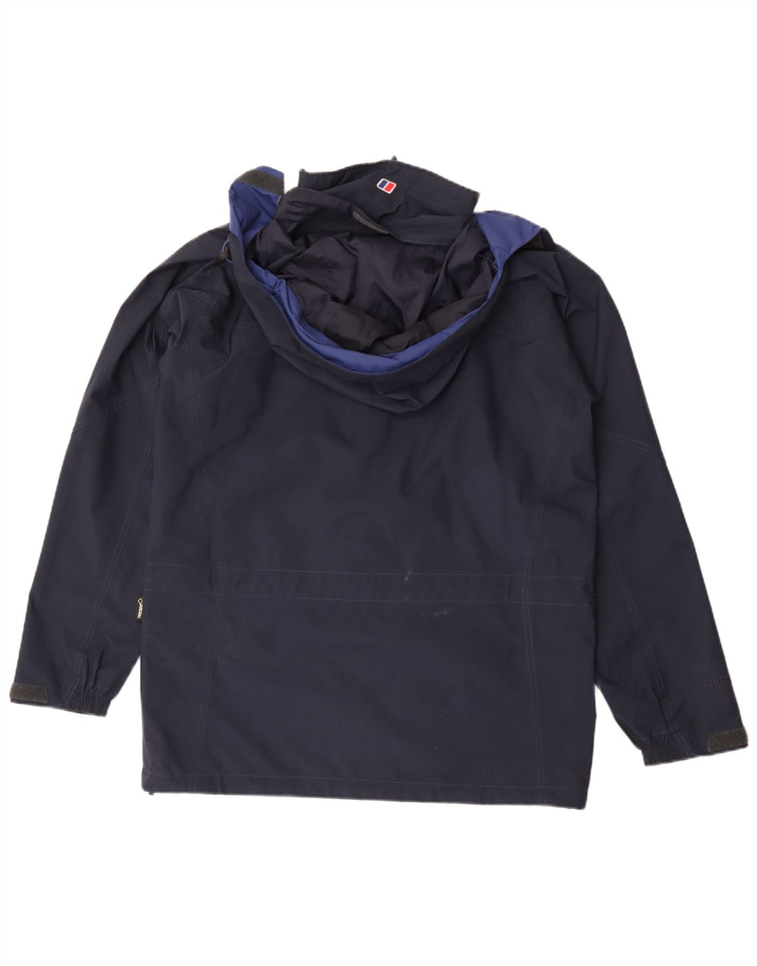 Jaqueta de chuva masculina Berghaus com capuz UK 38 poliéster azul marinho médio