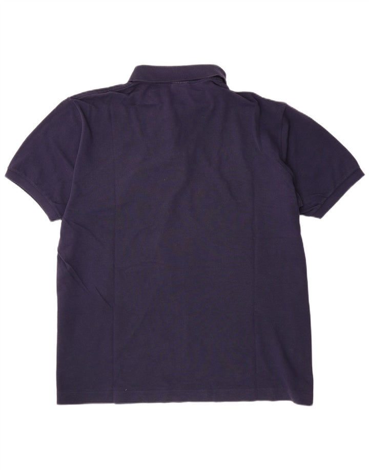 Camisa polo masculina Lacoste tamanho 7 2XL algodão azul marinho
