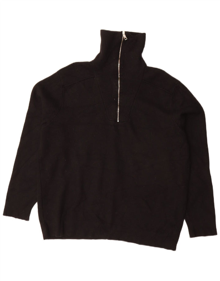 Suéter masculino Zara com zíper e gola XL preto viscose