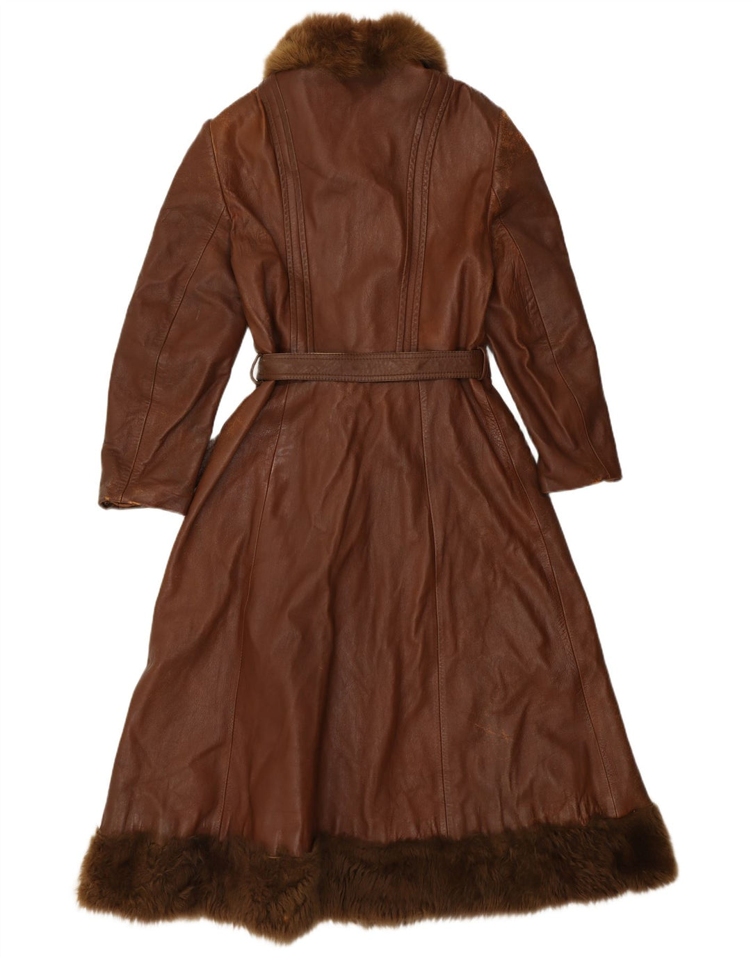 Casaco de couro feminino Induyco Reino Unido 12 couro marrom médio