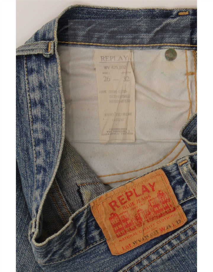 Replay Jeans Bootcut Feminino W26 L32 Azul Algodão