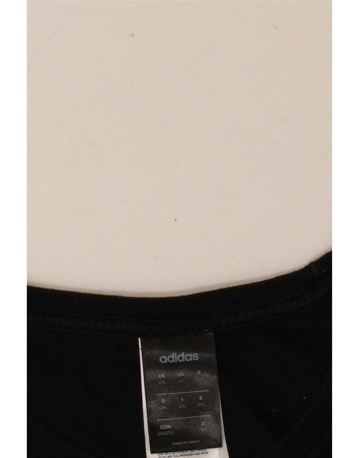 ADIDAS Mens Graphic T-Shirt Top 2XL Algodão Preto