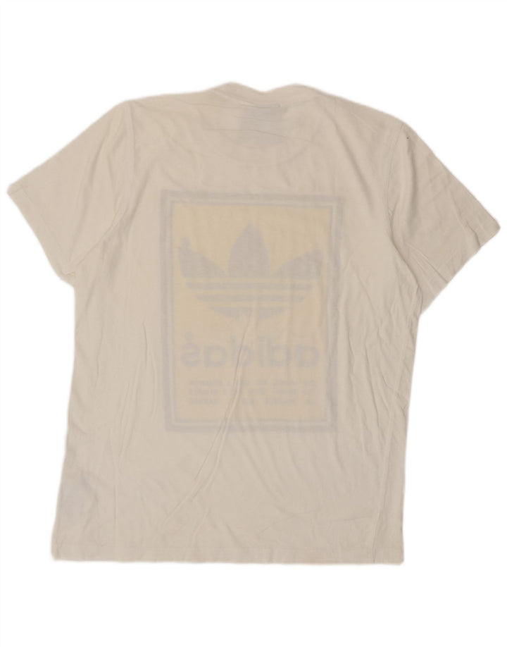 ADIDAS Mens Graphic T-Shirt Top Médio Algodão Branco