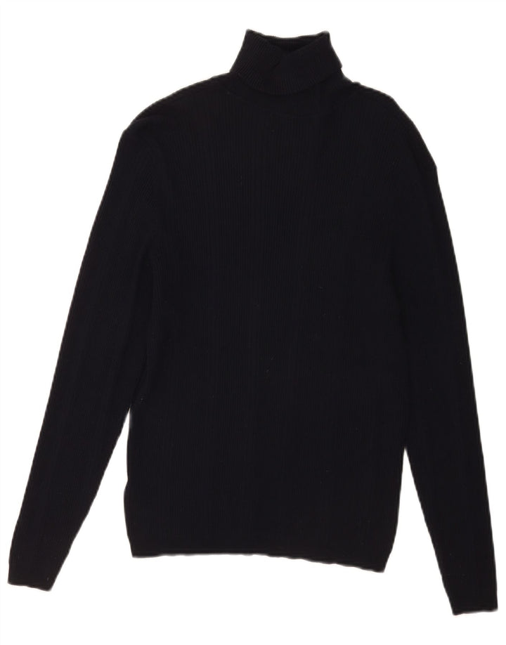 Suéter feminino Marks & Spencer com gola redonda Reino Unido 12 médio azul marinho