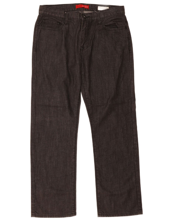 Guess Mens Straight Jeans W33 L30 Cinza Algodão