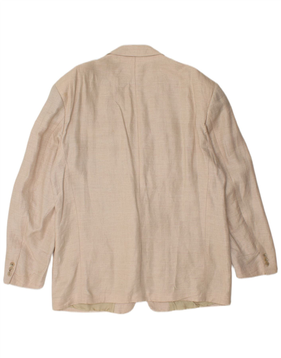 Jaqueta blazer masculina de 2 botões HUGO BOSS UE 56 3XL linho xadrez bege