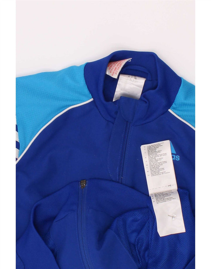 Jaqueta Adidas Meninos Treino Top 7-8 Anos Azul Colorblock Poliéster