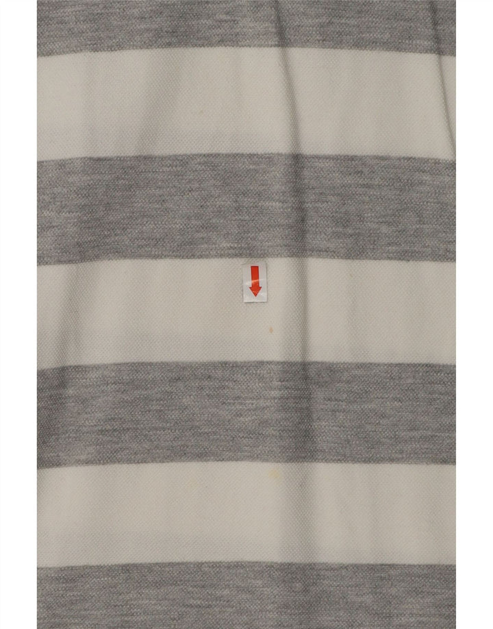 Camisa polo masculina de rugby ELLESSE listrada cinza médio
