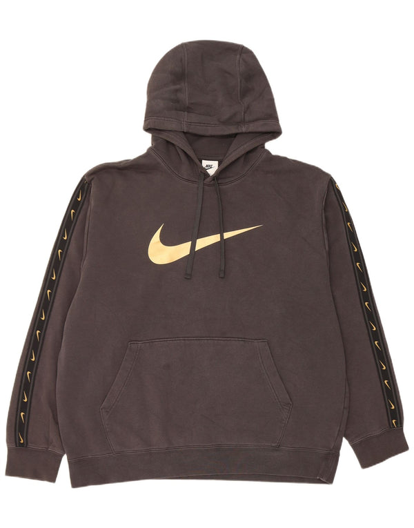 Nike masculino gráfico moletom com capuz XL preto colorblock algodão
