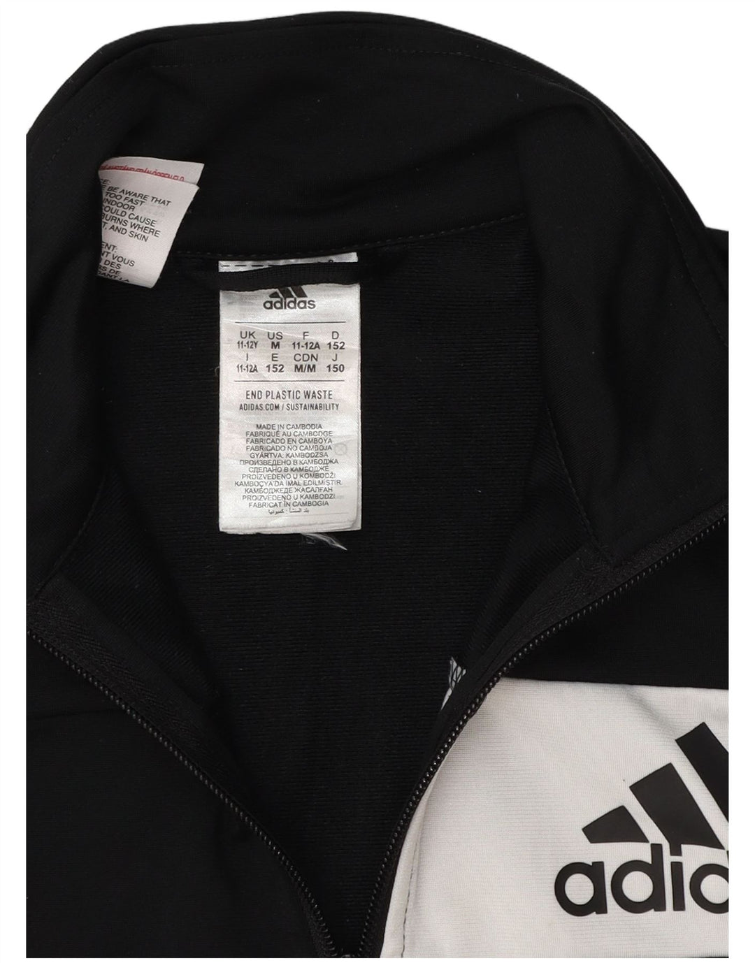 Jaqueta Adidas Meninos Treino Top 11-12 Anos Preto Colorblock Poliéster