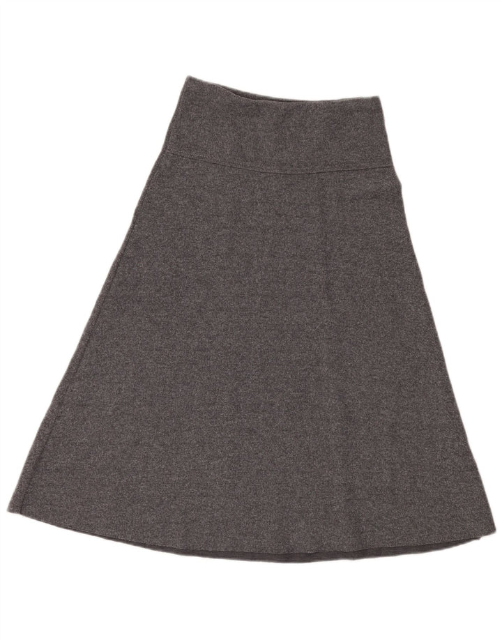 Zara saia feminina cintura alta evasê pequena W26 poliéster cinza