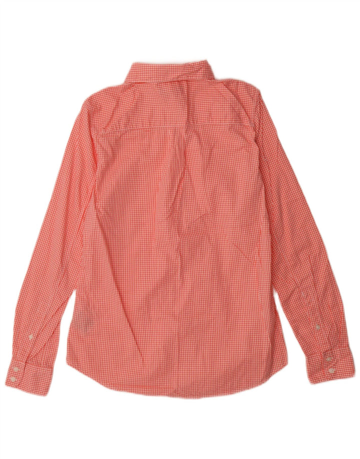 Camisa feminina Gap Reino Unido 10 pequena algodão guingão vermelho