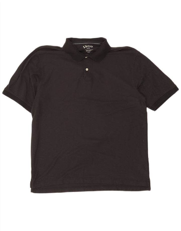 Camisa polo masculina Izod XL algodão preto