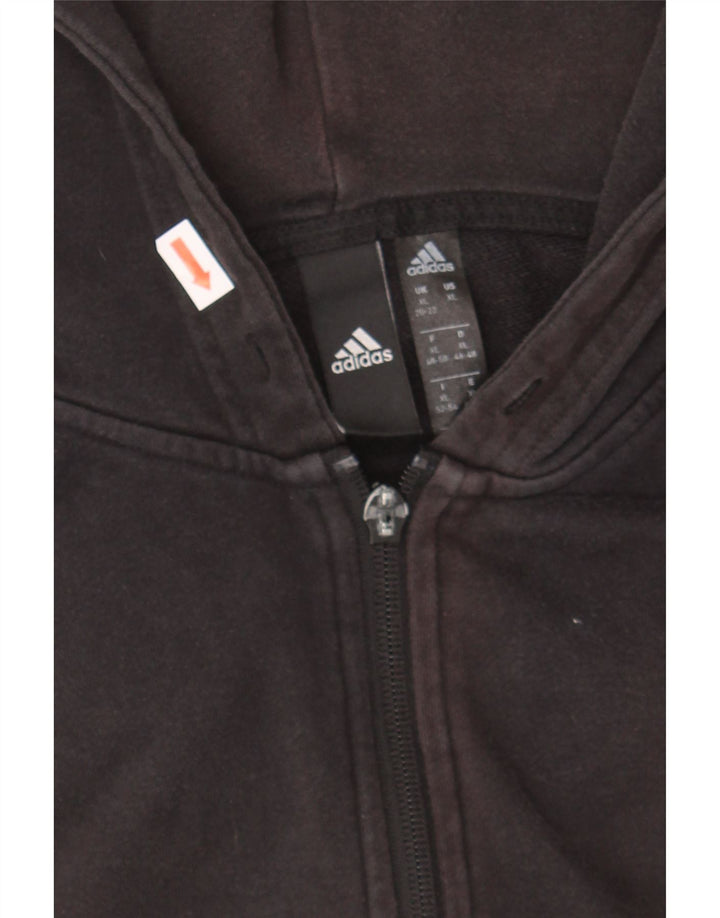 ADIDAS Womens Zip Hoodie Sweater UK 20/22 XL Black Cotton Vintage Adidas and Second-Hand Adidas from Messina Hembry 