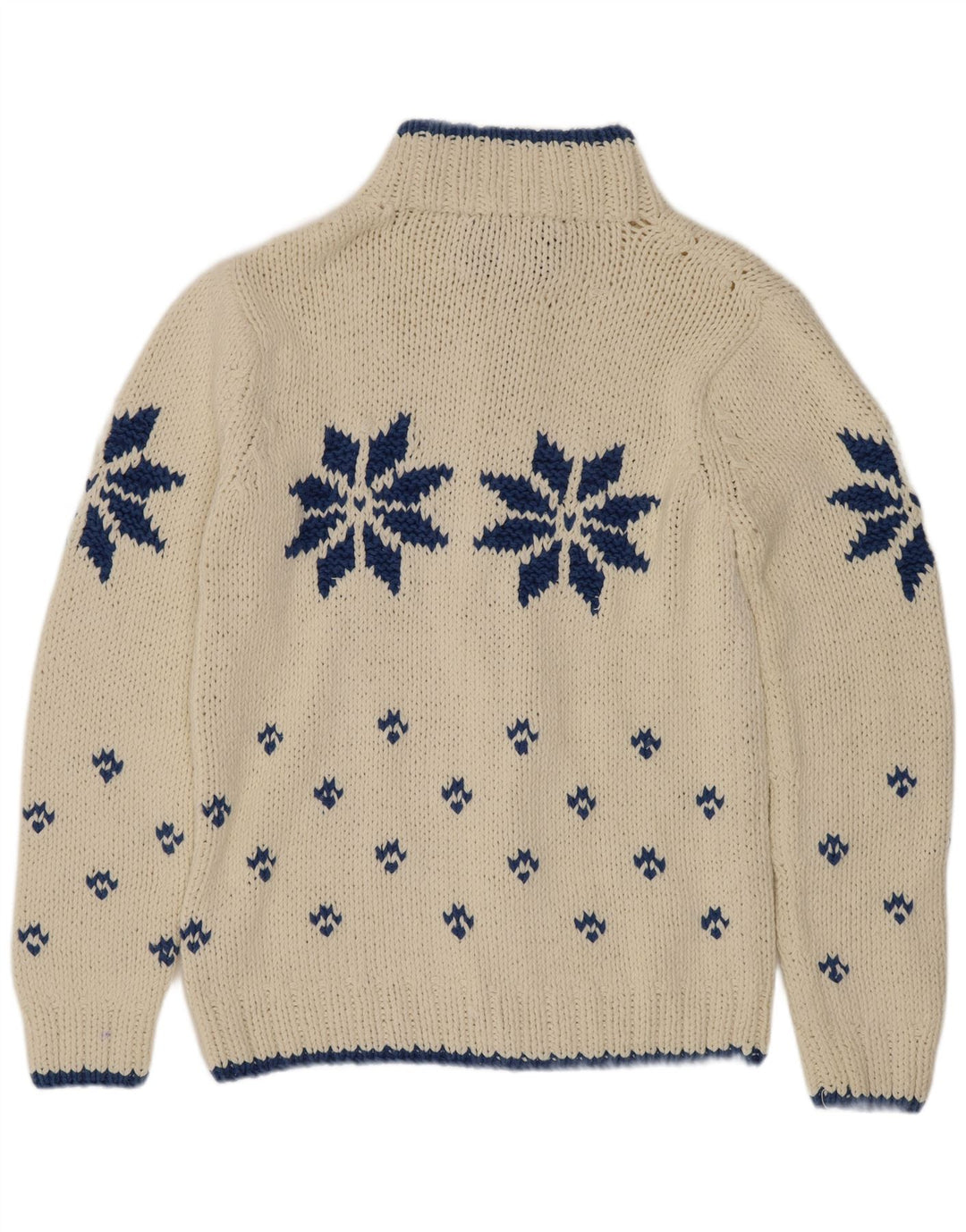 Suéter cardigã masculino Marlboro Classics médio off white Fair Isle retrô