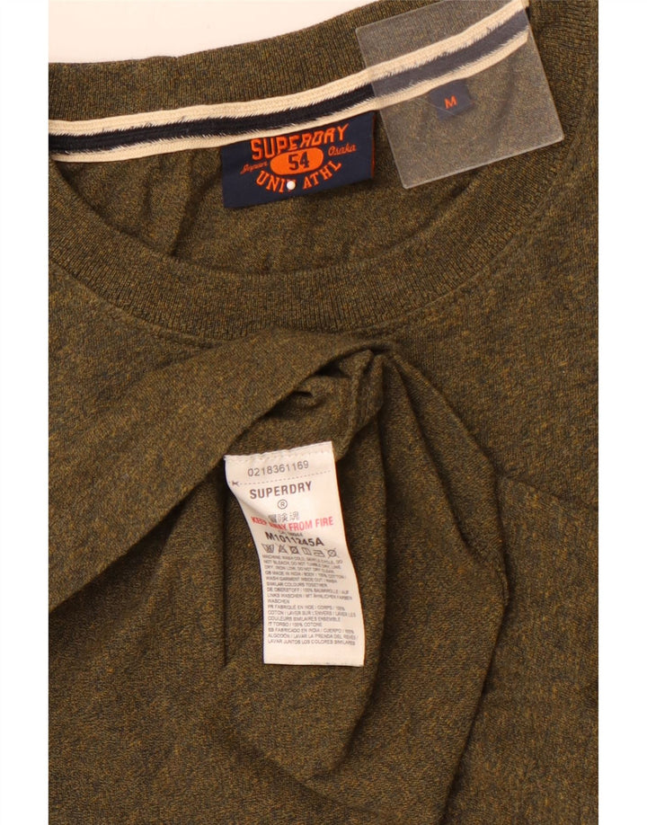 Camiseta masculina SUPERDRY Top médio de algodão cáqui