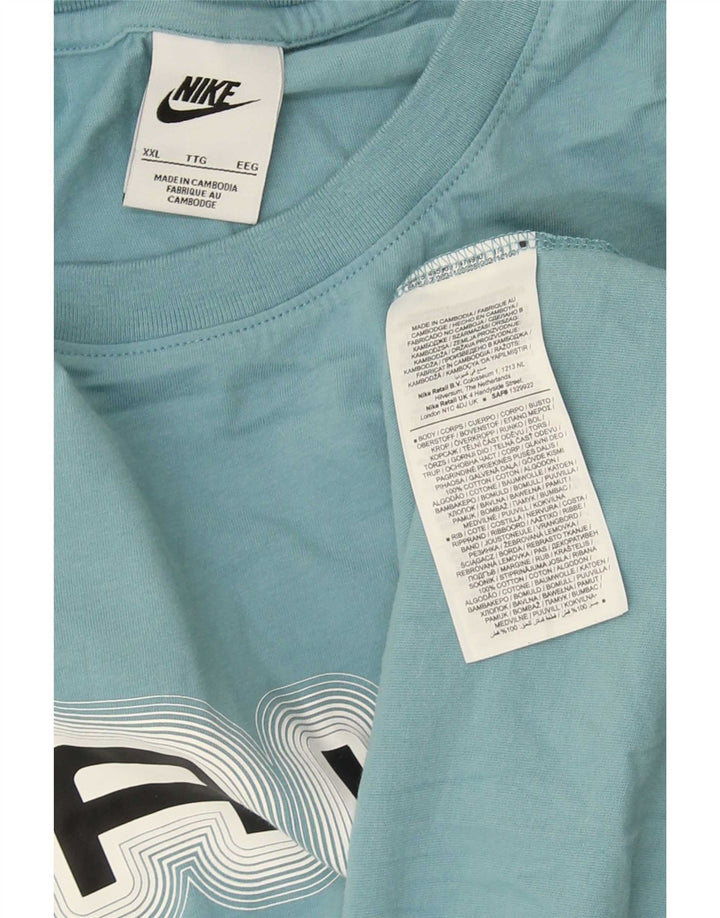 Camiseta gráfica masculina Nike Top 2XL algodão azul