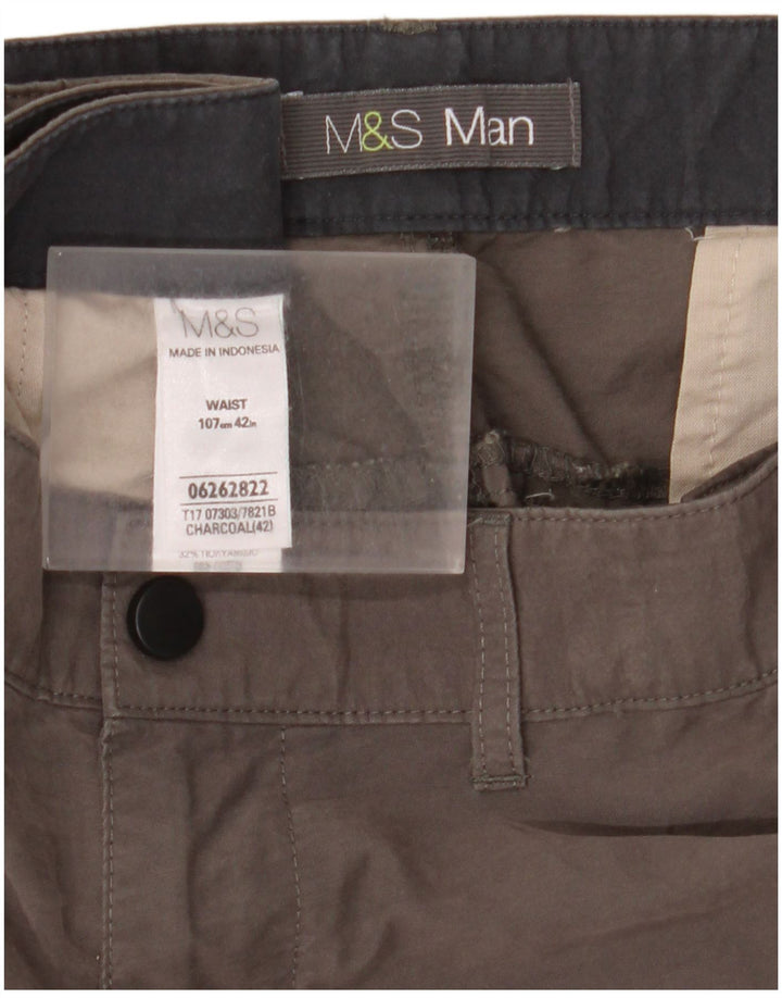 Shorts cargo masculino Marks & Spencer W42 2XL algodão cinza