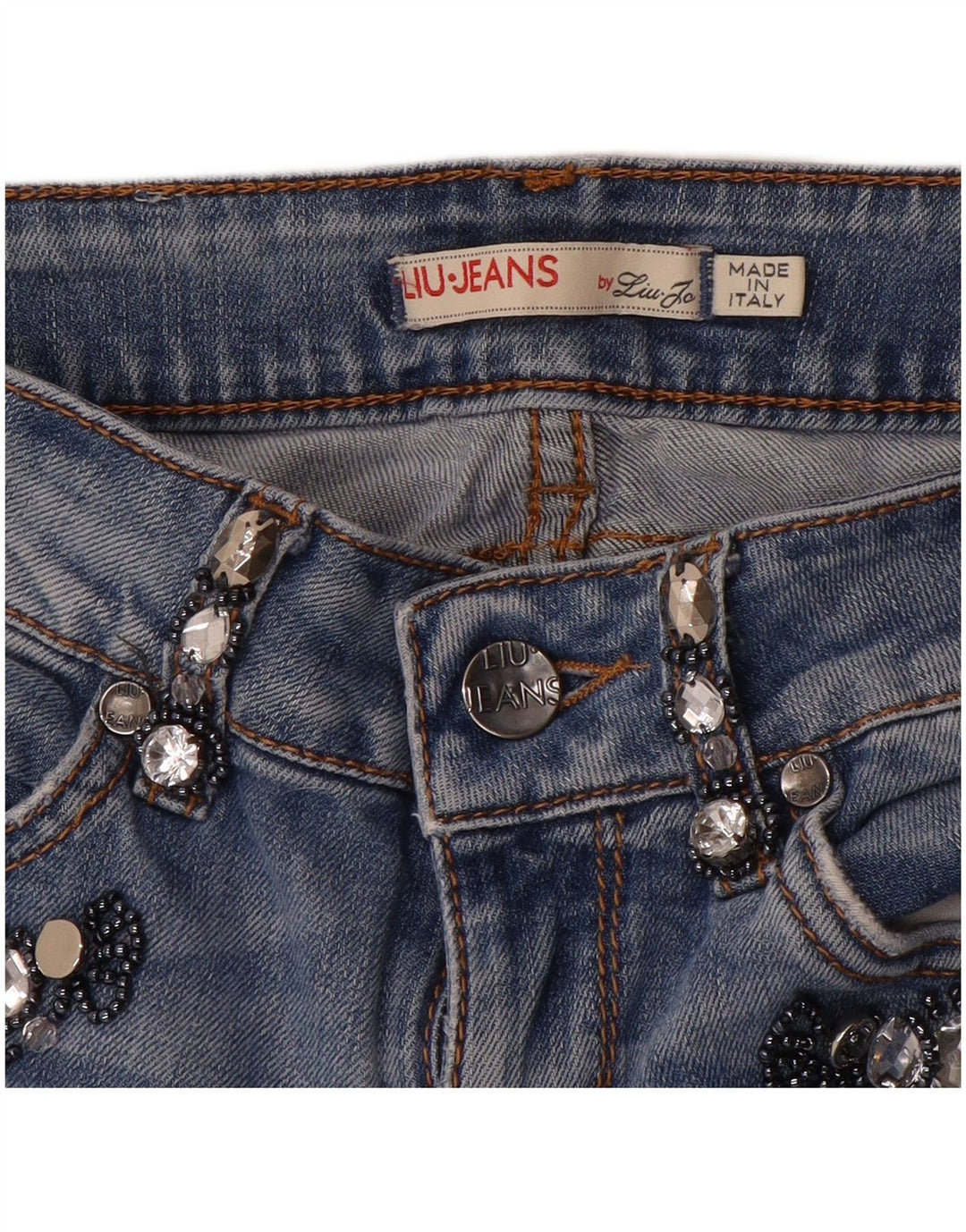 Liu Jo Calça jeans reta feminina desgastada W26 L27 azul