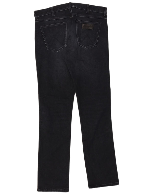 Wrangler Mens Greensboro Straight Jeans W34 L36 Azul Marinho Algodão