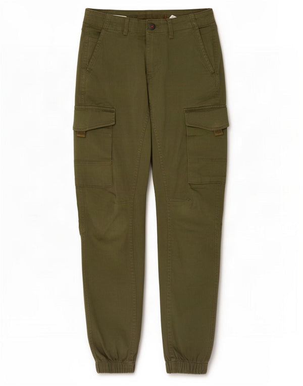 Calça cargo masculina cônica Jack & Jones W28 L32 algodão cáqui