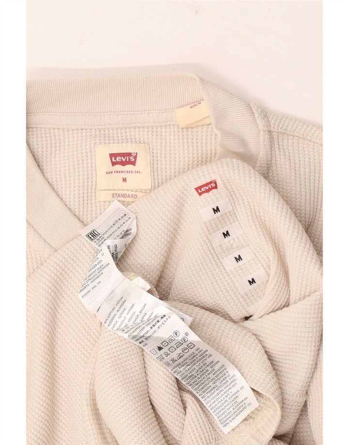 Levi's Mens Standard Top Manga Longa Médio Algodão Bege