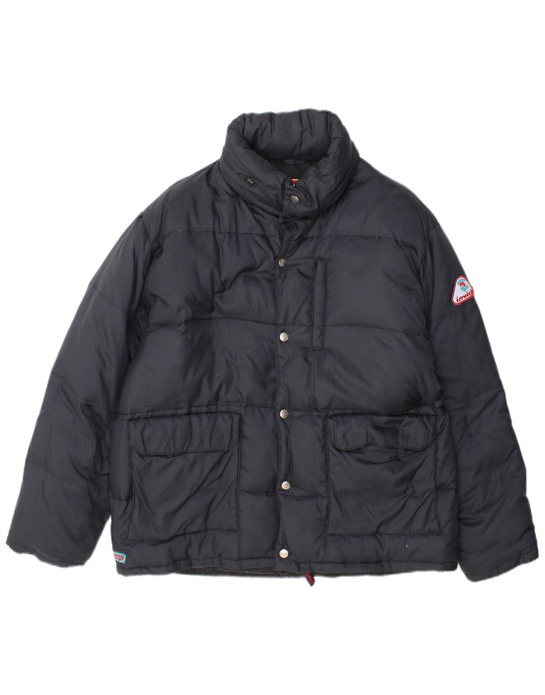 Jaqueta feminina acolchoada com capuz Invicta UK 14 grande azul marinho poliamida