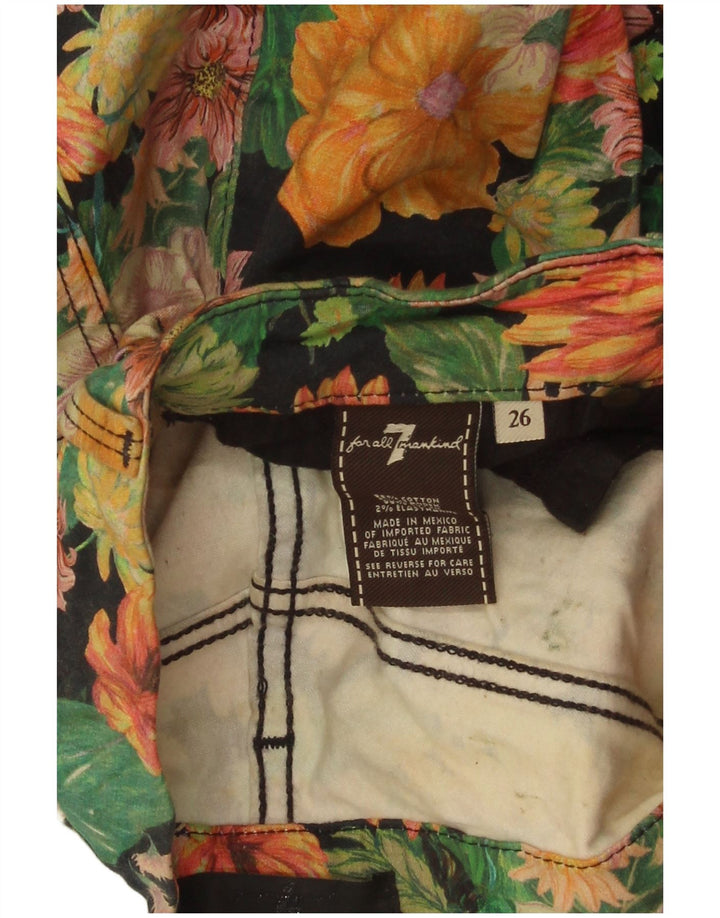 7 FOR ALL MANKIND Jeans recortados femininos W26 L24 Multicolorido Floral