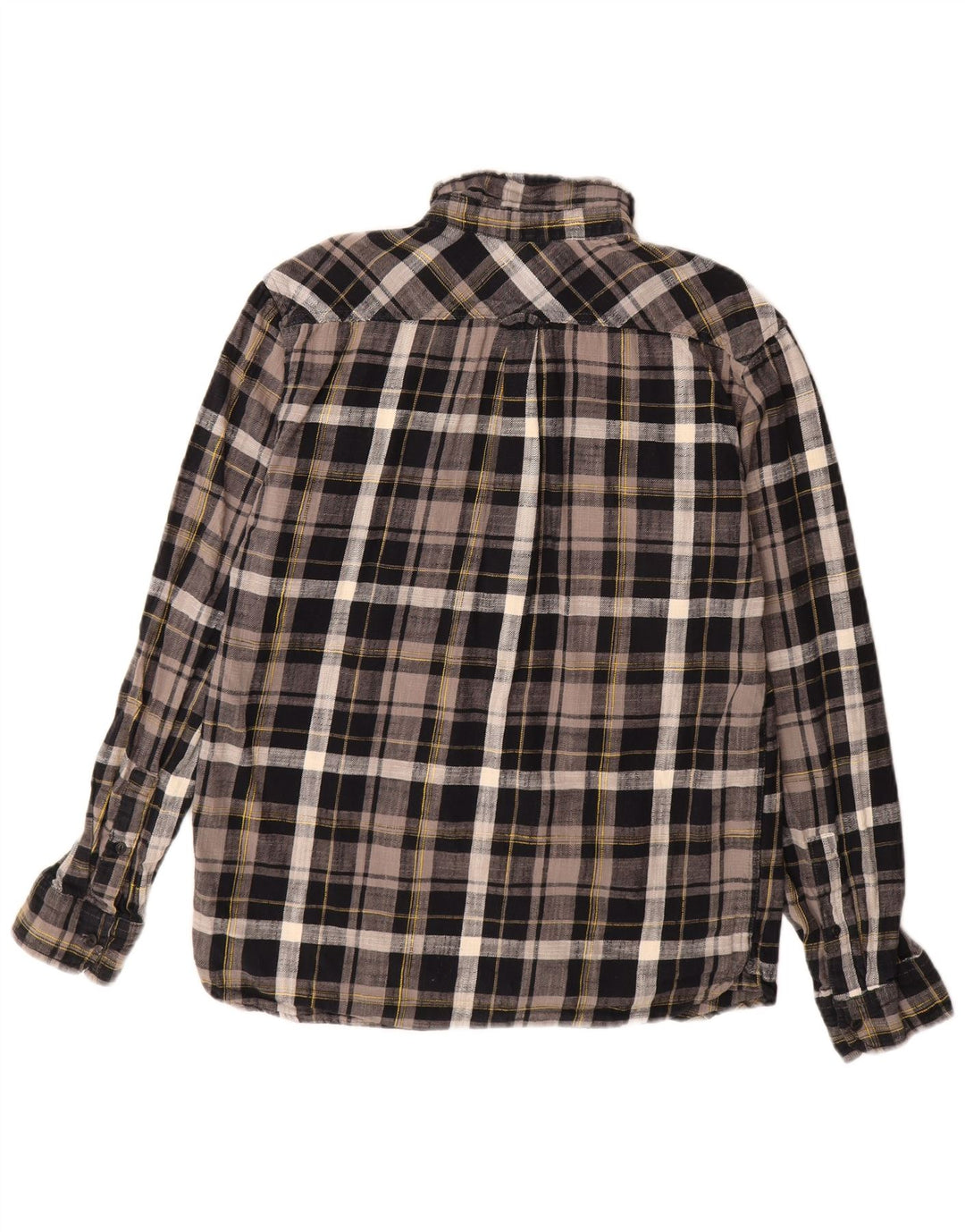 Camisa masculina de flanela Levi's cinza médio xadrez algodão