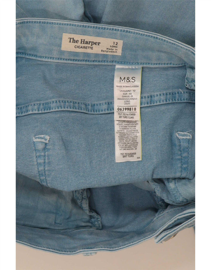 Jeans retos femininos Marks & Spencer Reino Unido 12 médio W30 L27 turquesa