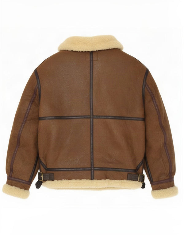 Avirex Jaqueta masculina tipo B-3 Flight Aviator tamanho 46 pequena marrom exército