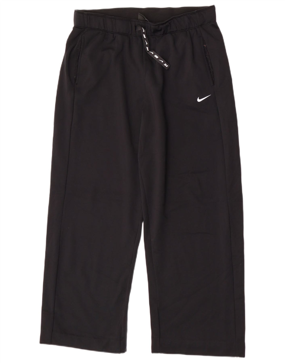 Calça de treino feminina Nike Dri Fit grande de nylon preto