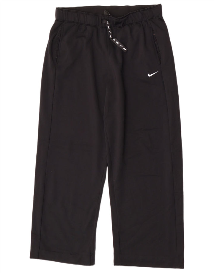 Calça de treino feminina Nike Dri Fit grande de nylon preto