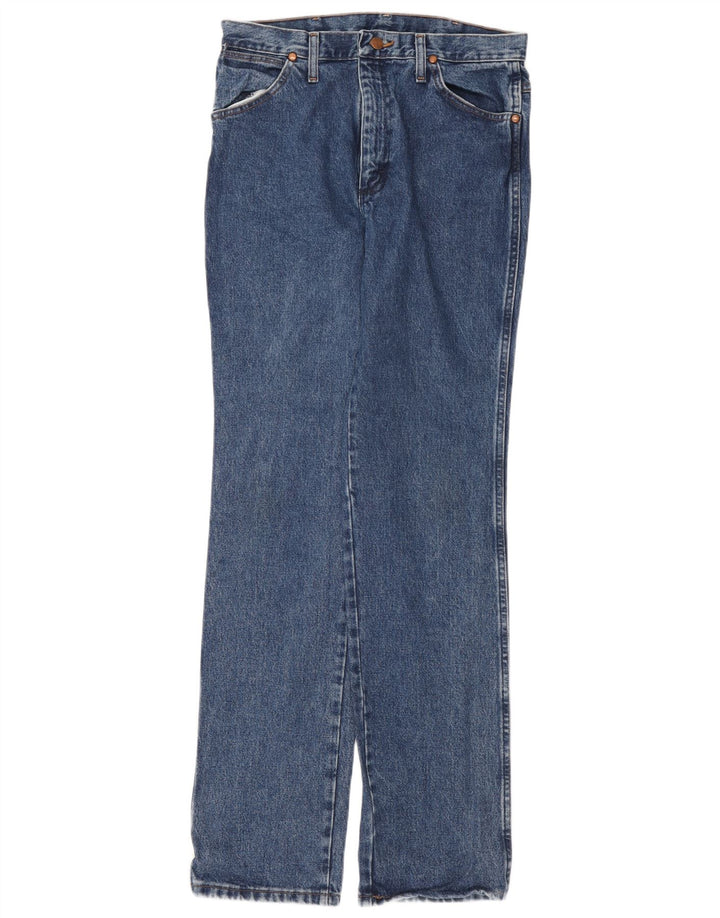 Wrangler Mens Straight Jeans W31 L34 Azul Algodão