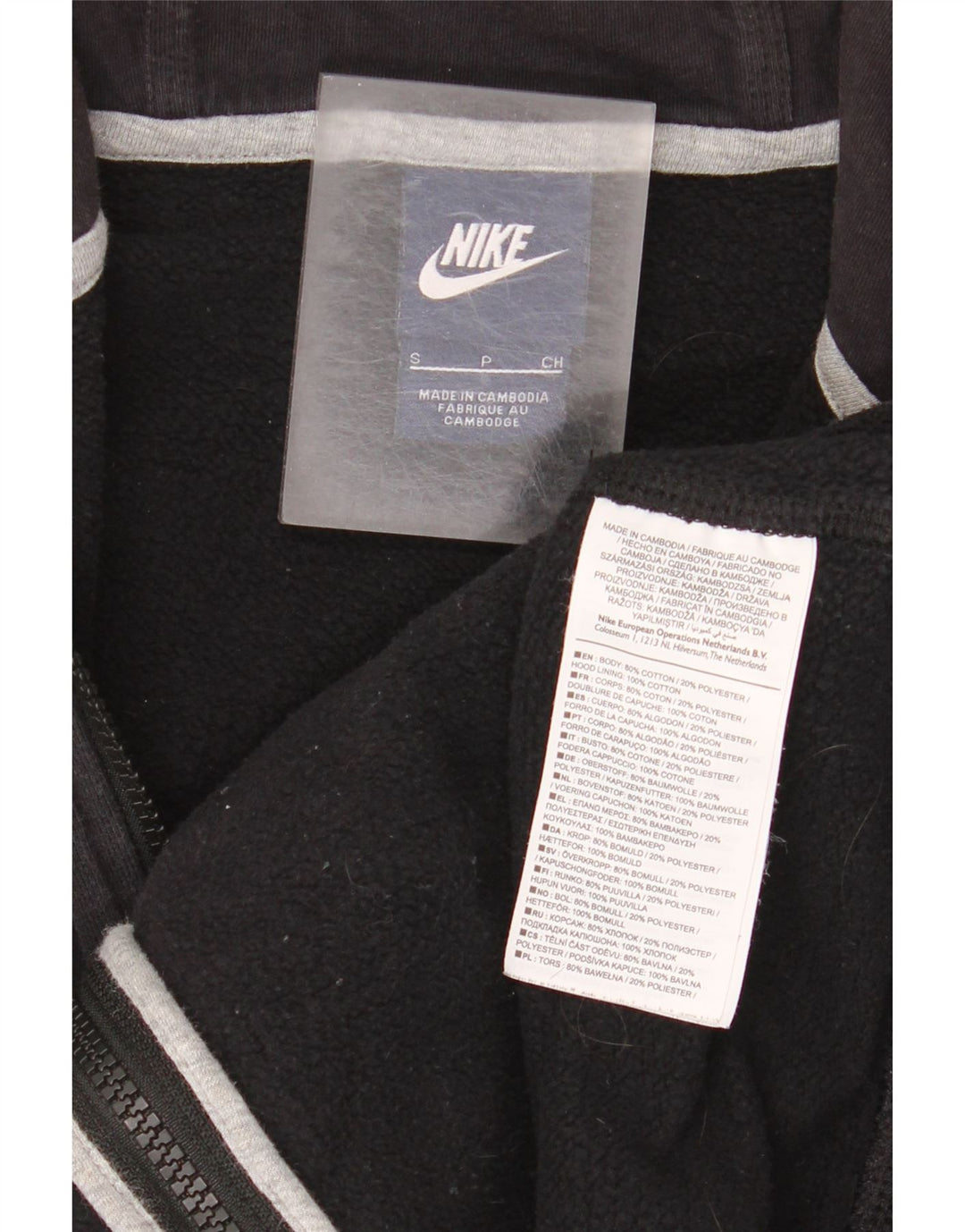 Suéter Nike Masculino Zip com Capuz Pequeno Algodão Preto
