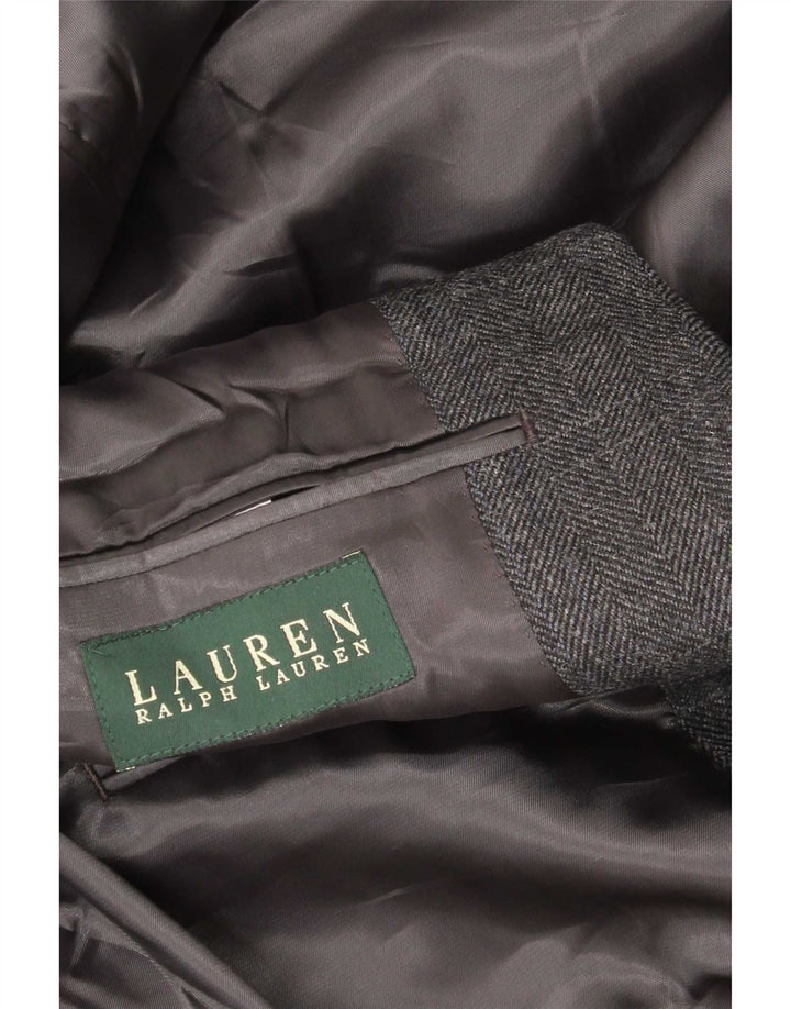 Jaqueta Blazer Ralph Lauren Masculina Regular Fit Reino Unido 48 3XL Cinza Espinha de Peixe