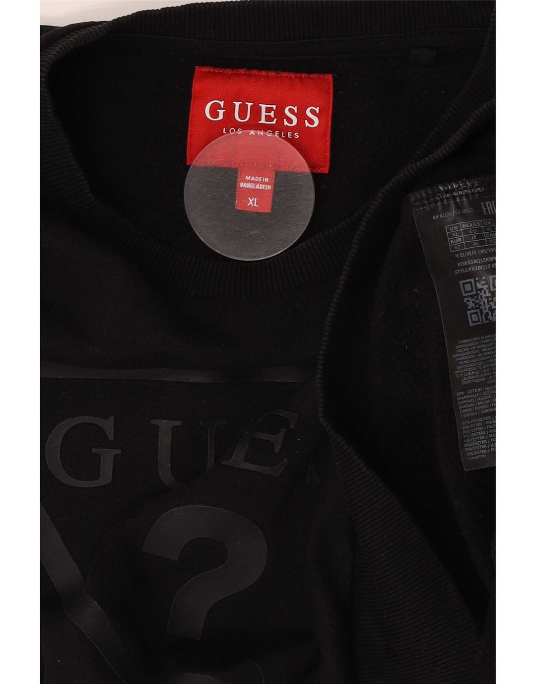 Guess Mens Graphic Moletom Jumper XL Preto Algodão