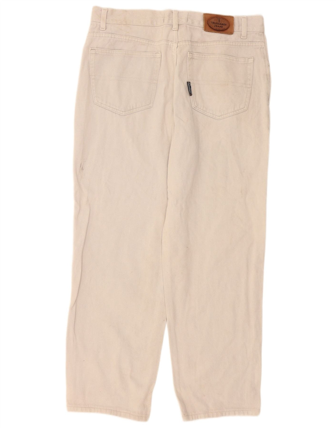 Trussardi Calça jeans masculina cônica W34 L29 bege