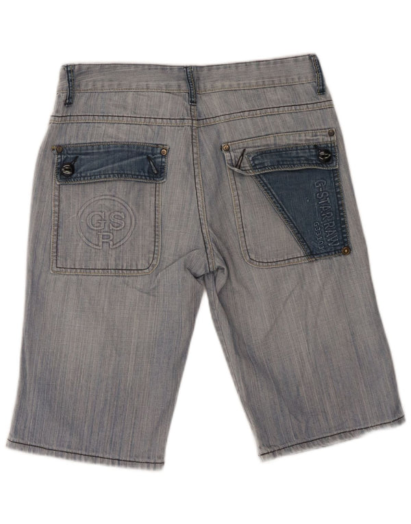 Shorts jeans masculino gráfico G-Star W32 algodão azul médio