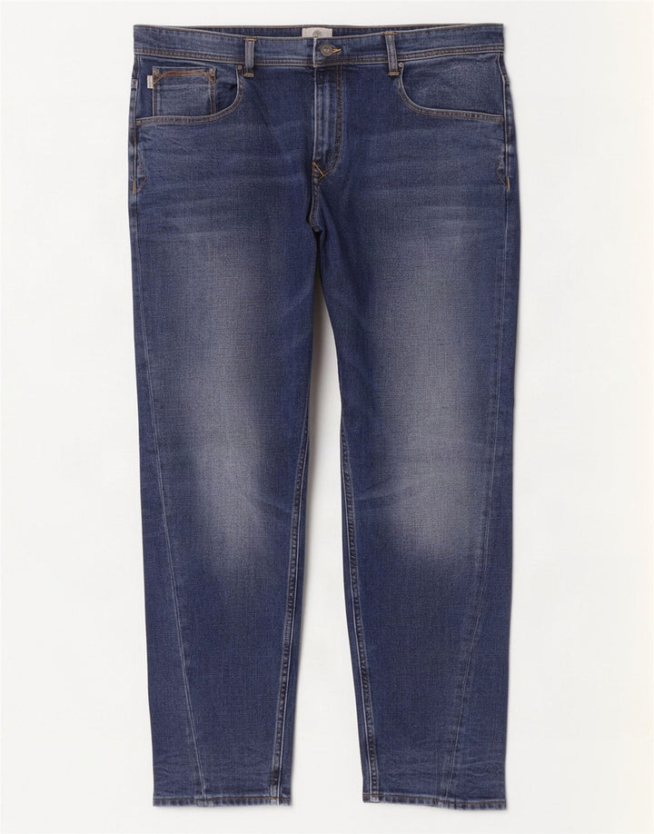 Calça jeans reta masculina Timberland W42 L32 azul algodão