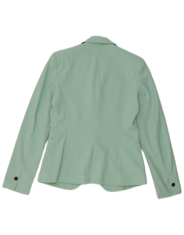 Jaqueta blazer feminina Zara com 1 botão EU 34 2XS turquesa poliéster
