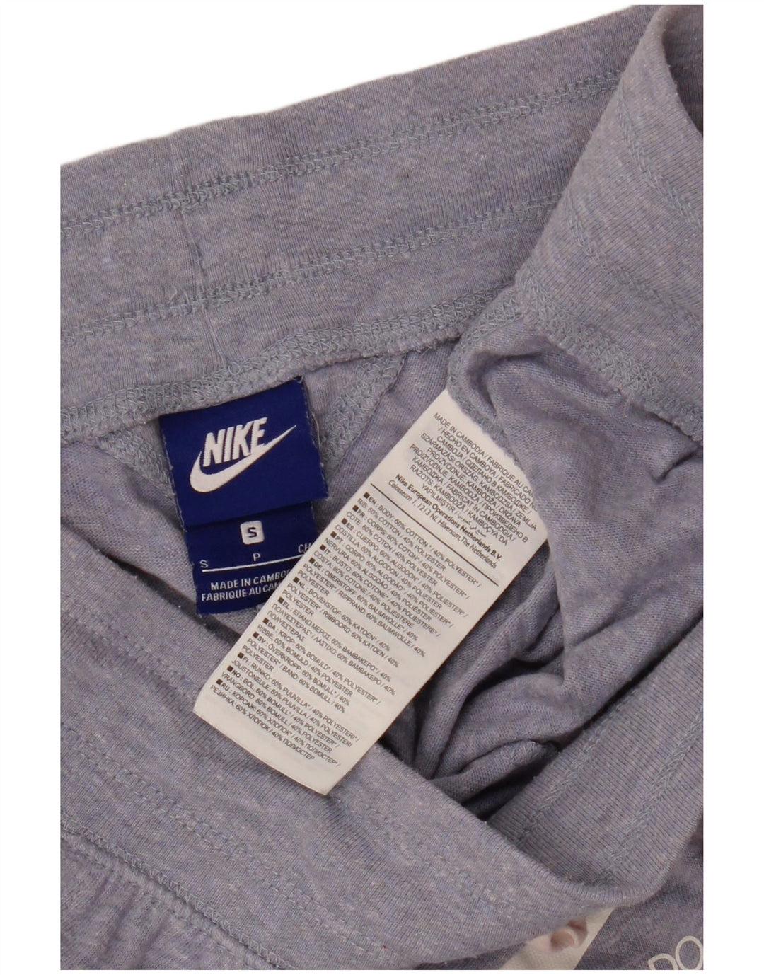 Calça de treino masculina Nike joggers pequeno algodão azul