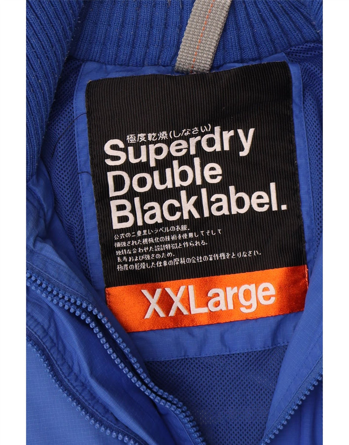 Jaqueta de chuva masculina Superdry UK 44 2XL azul nylon
