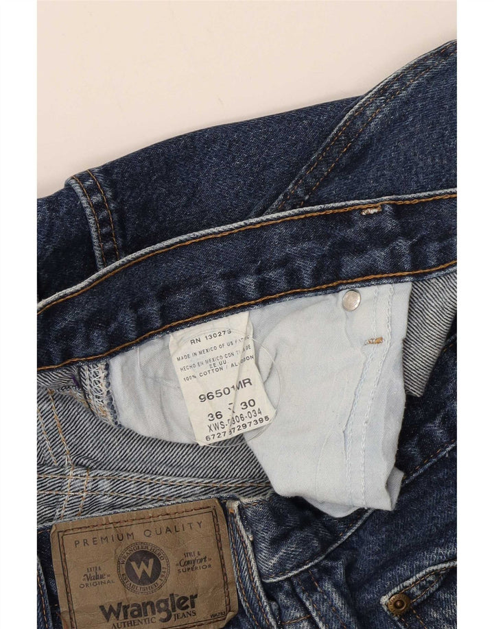 Wrangler Mens Straight Jeans W36 L30 Azul Algodão