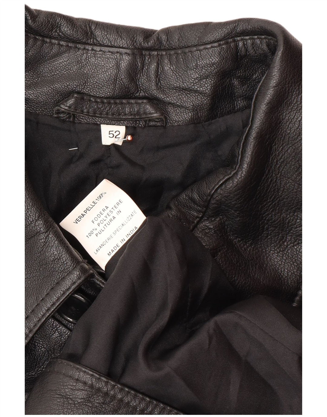 Casaco de couro masculino VINTAGE IT 52 XL couro preto