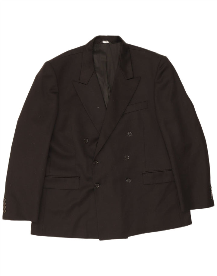 Jaqueta blazer masculina Angelico com peito duplo IT 58 4XL lã preta