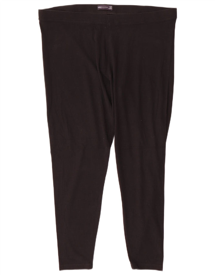 Leggings femininos Marks & Spencer UK 20 2XL algodão preto